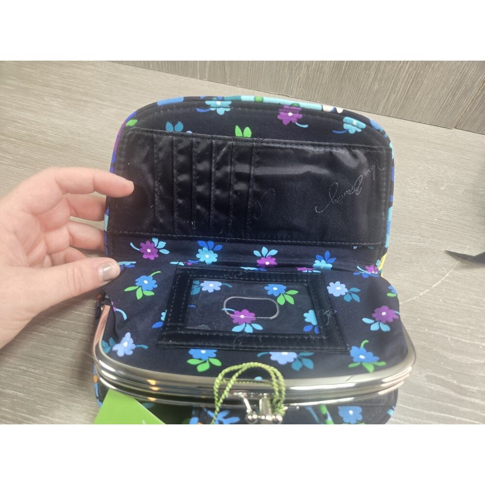 Vera Bradley Midnight Blues Floral Kiss N Snap Clutch Wallet NEW - Picture 6 of 8